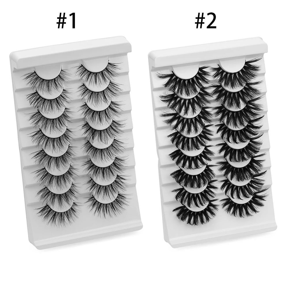 

8 Pairs 3D Mink Hair False Eyelashes Full Volume Thick Wispies Fluffy Messy Eyelashes Handmade Natural Long Cruelty-free Lashes