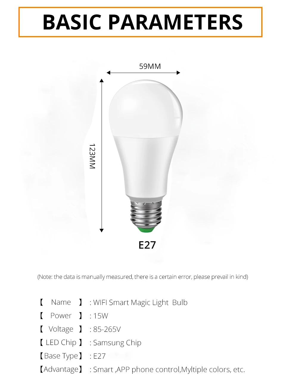 Затемняемый E27 светодиодный Bluetooth 4,0 умная лампа Wifi управление приложением RGB+ W RGB+ WW 15W AC85-265V сменный цвет