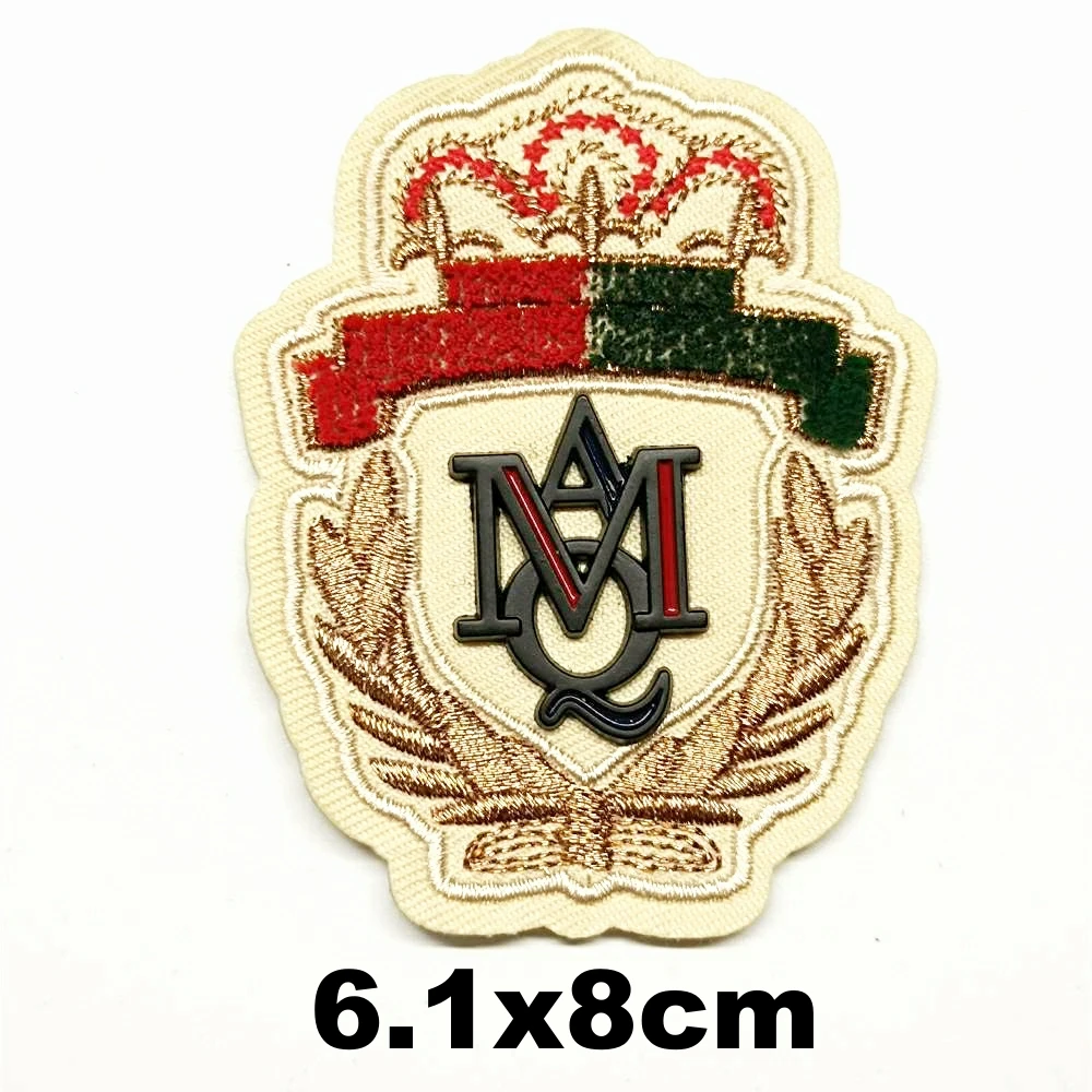 

Accessory embroidery metal crown letter leaf embroideried patches for clothing AZ-3346