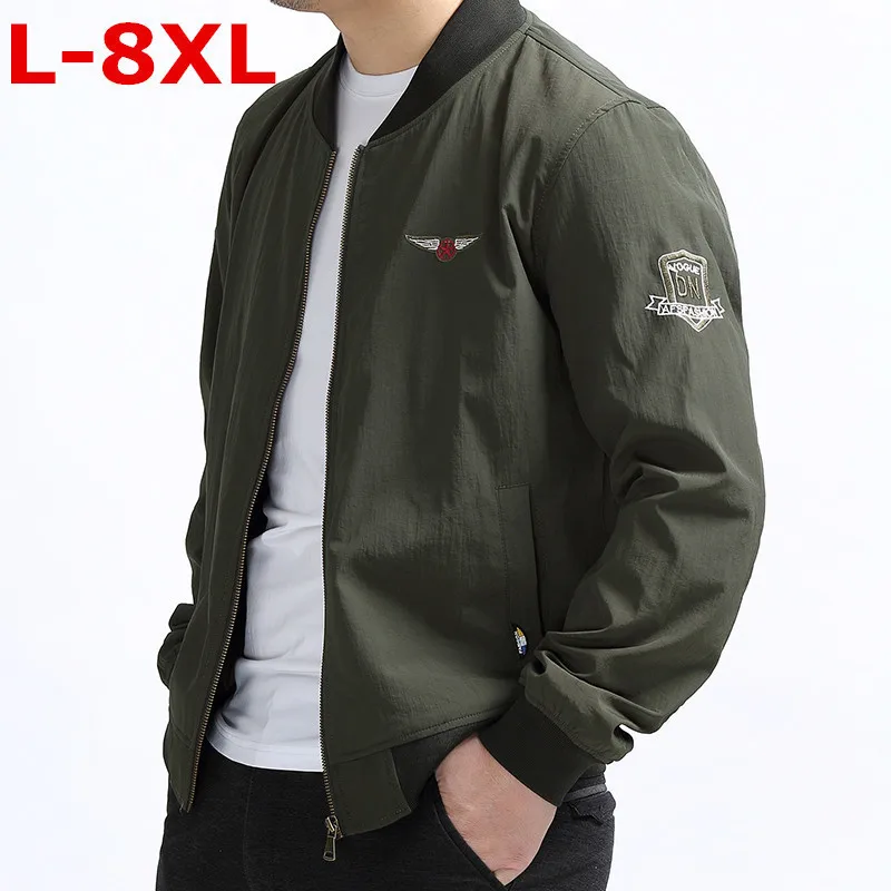 Размера плюс 10xl 9xl 8xl мужские Весенние куртки модные однотонные для мужчин есть