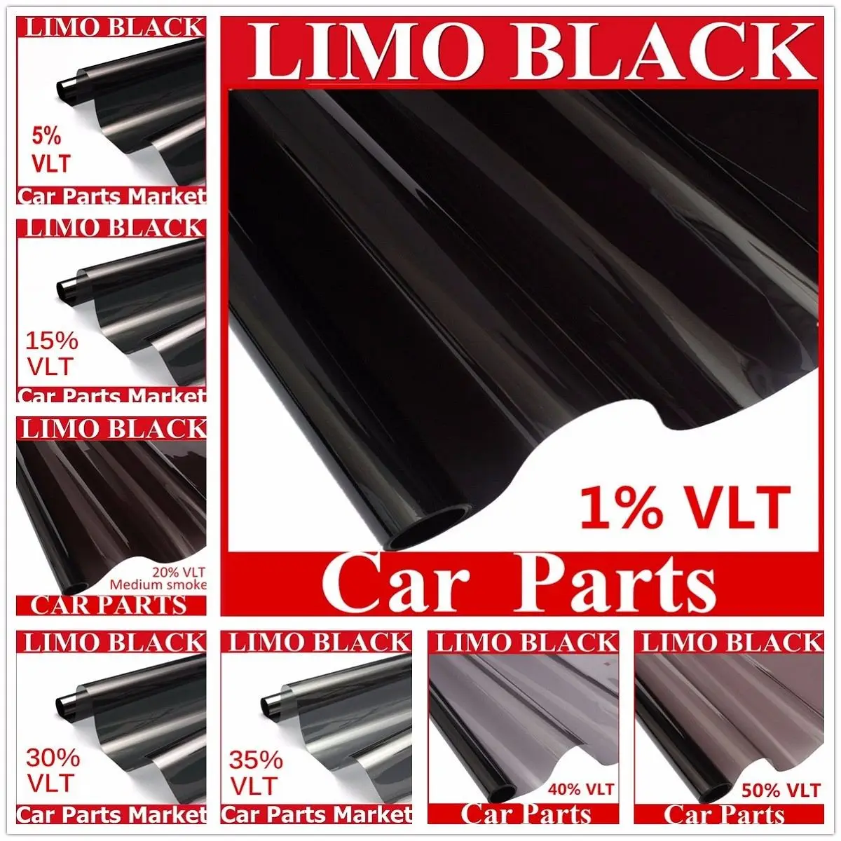 

Autoleader 50cmx6m Dark Black Car Window Tint Film Glass 1%-50% Roll Summer Car Auto Home Windows Glass Tinting Solar Protection