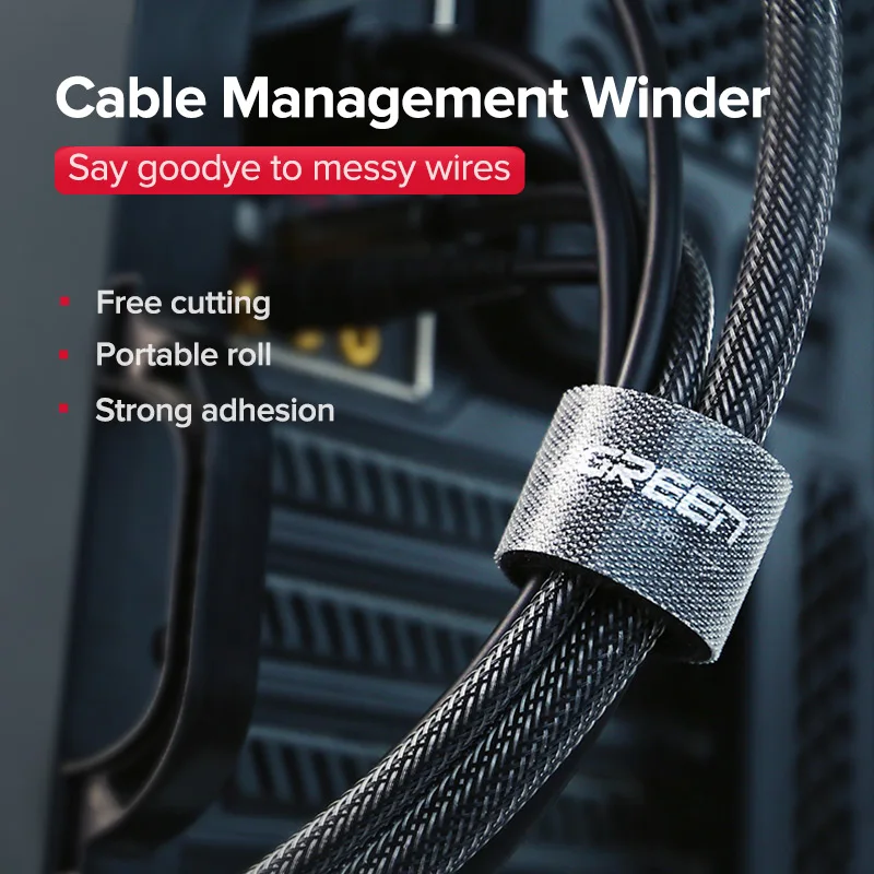 

UGREEN Cable Organizer Wire Winder Clip Earphone Holder Mouse Cord Protector Cable Management For iPhone Samsung USB Cable