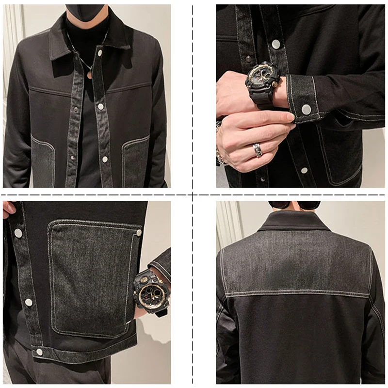 Мужская джинсовая куртка на пуговицах с длинным рукавом | одежда
