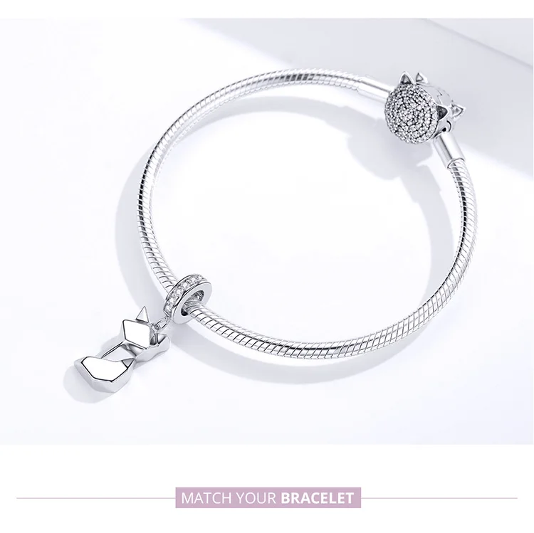 Подлинная маленькая лиса ожерелье подвеска fit Pandora Шарм браслет стерлингового серебра 925 талисманы женские серебряные ювелирные изделия изготовление