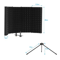 5 panel sound windshield microphone isolation shield mic sound absorbing foam with tripod stand for recording condenser mic