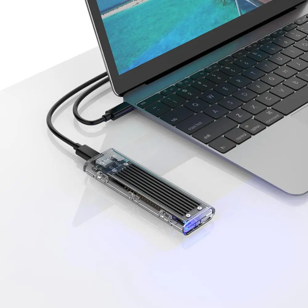 Внешний жесткий диск ORICO M.2 NGFF SATA SSD с 5 Гбит/с USB Type C прозрачный корпус чехол для