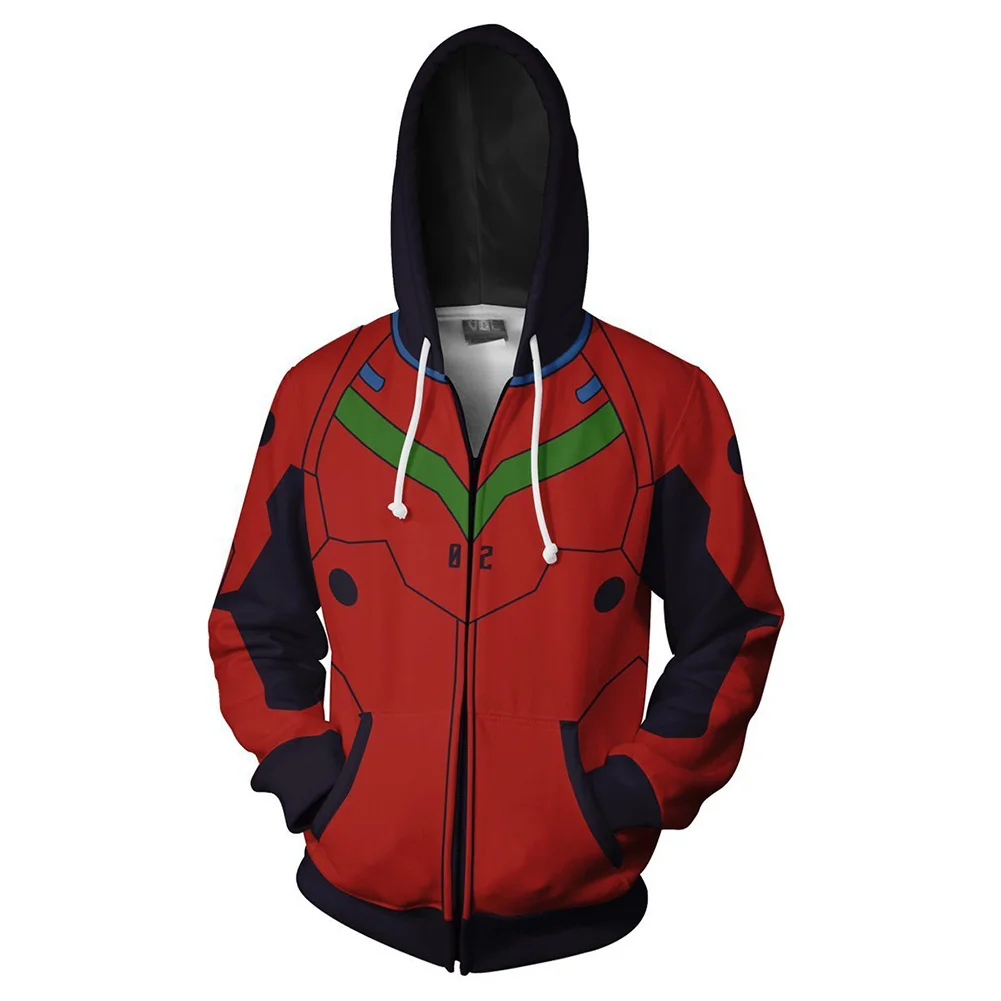 Аниме Shin Seiki косплей на молнии Толстовка куртка с принтом Свитшот пальто для