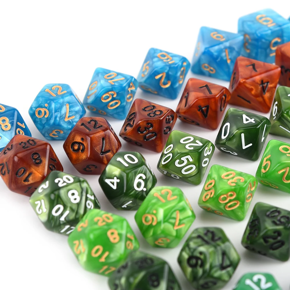 7 шт./компл. многогранные игральные кости DnD для настольных игр ролевая игра MTG D4 D6
