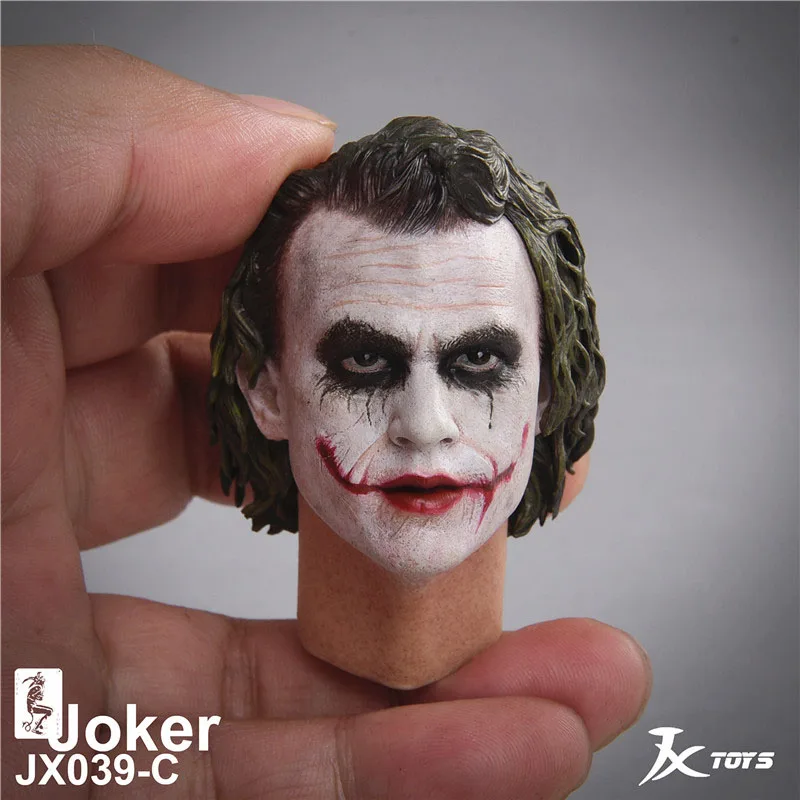 

JXTOYS JX039 1/6 Joker Heath Ledger Head Sculpt PVC Male Clown Head Carving Fit 12'' Male Action Figure Body