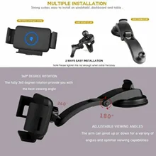 10W Car Wireless Charging Stand Center Console Suction Cup Bracket For Auto Parts UY8
