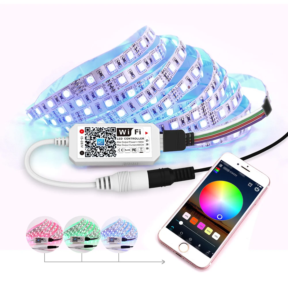 Мини RGB Wifi умный контроллер диммер выход 3 канала работает с телефоном 16 миллионов
