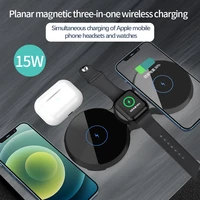 3 in 1 magnetic wireless charger for iphone 13 12 11 x xr pro max airpods apple watch fast charging station for samsung s21 s20