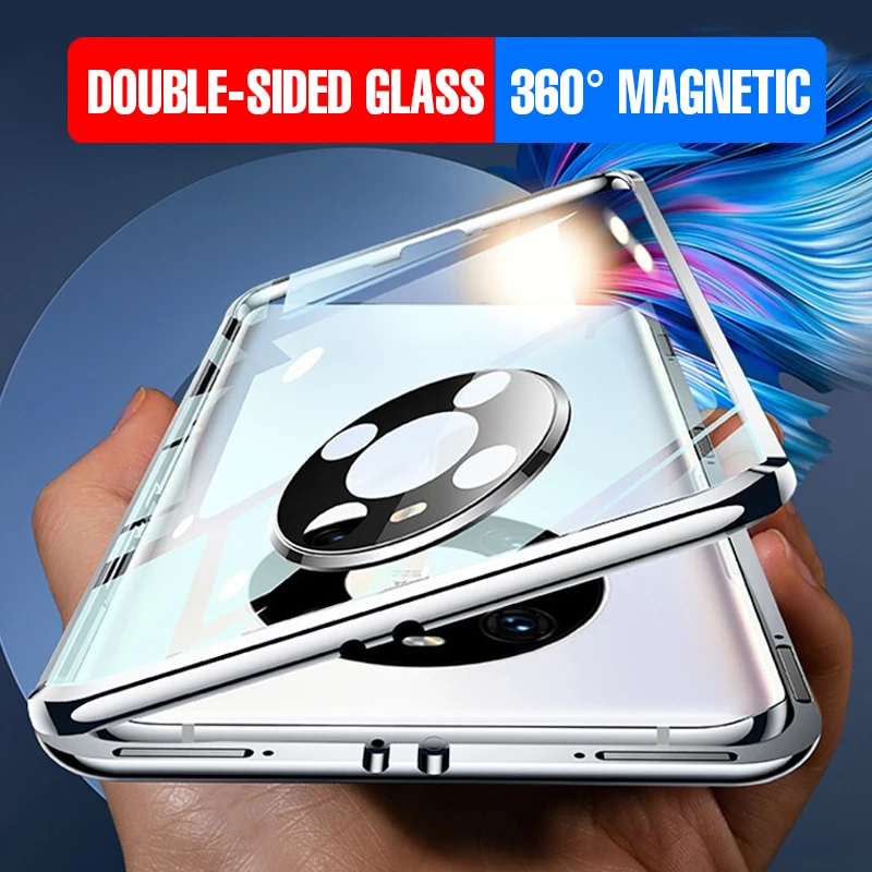 For Xiaomi Redmi Note 10 Lite 9 S 8 7 K20 K30 Pro Magnetic 360 All-inclusive Adsorption Metal Double-sided Glass Protective Case