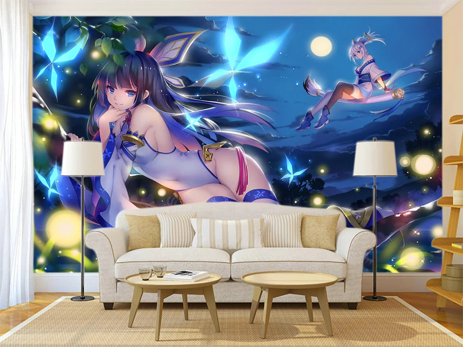 Сексуальная аниме-девушка обои аниме настенные фрески на заказ 3D Спальня декора