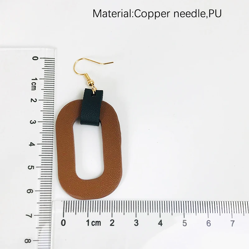 Женские серьги из искусственной кожи Cpop коричневые и синие элегантные с