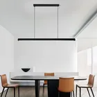 Современная светодиодная длинная люстра в скандинавском стиле, линейные подвесные светильники, декоративная лампа для столовой, лофта, кухни, комнатное освещение