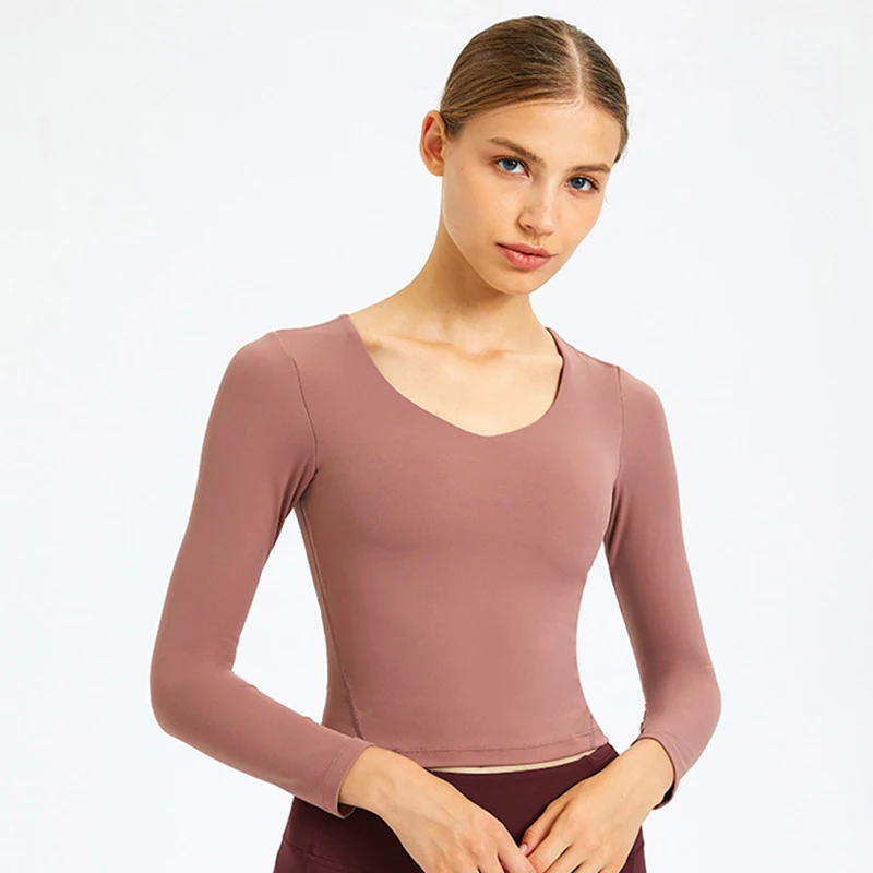 

Sports Yoga Shirts Gym Seamless Crop Tops Fitness Women Squat Compression T-Tights Shirt Run Active Workout Sportswear