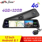 Видеорегистратор WHEXUNE, 4G, Wi-Fi, Android 8,1, 12 дюймов, Full HD 1080P