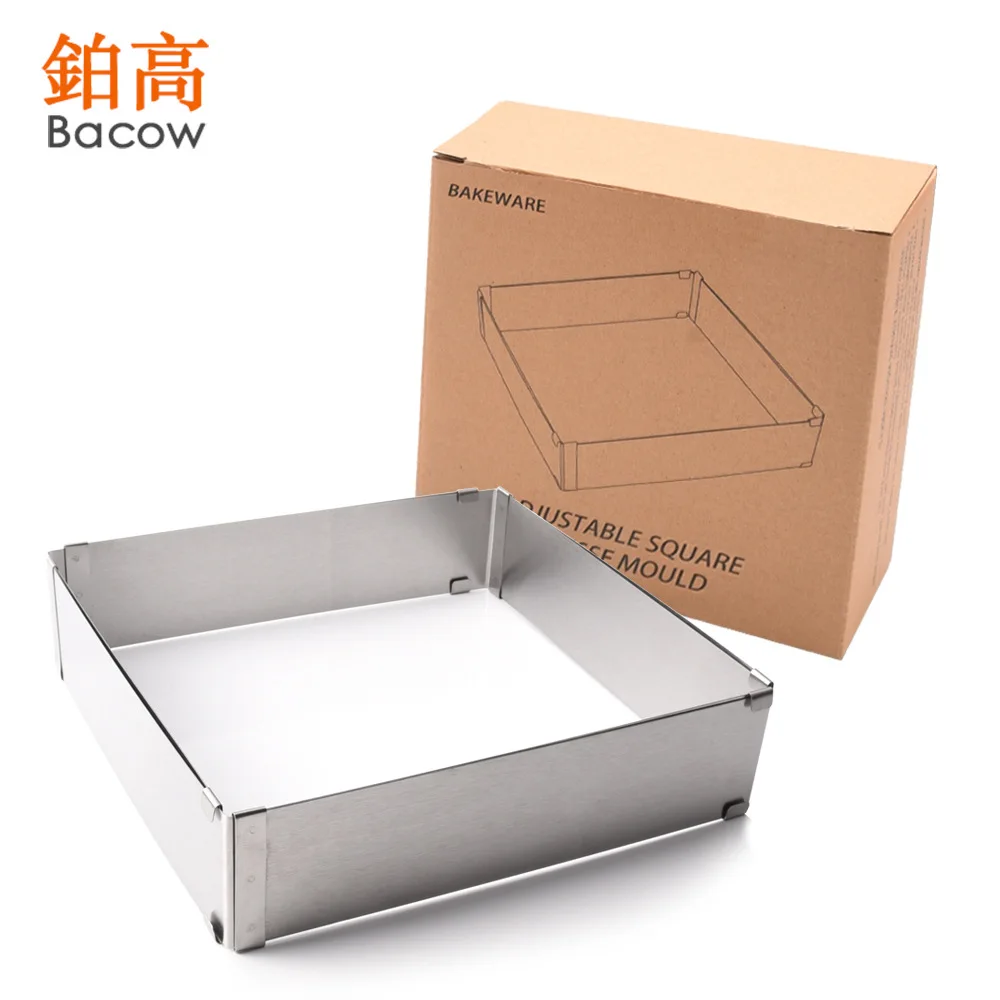 15 ~ 28 см из нержавеющей стали расширяемая квадратная форма для выпечки торта мусс
