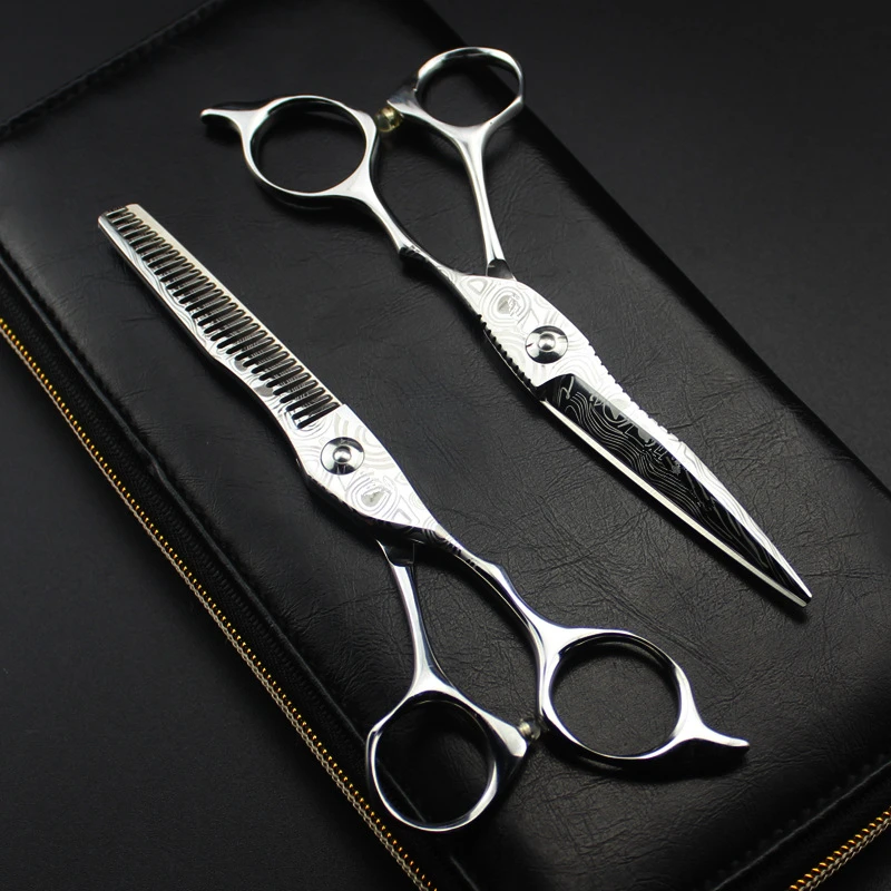 

professional Damascus steel 6 '' hair salon scissors makeup cutting barber makas haircut thinning shears hairdressing scissors