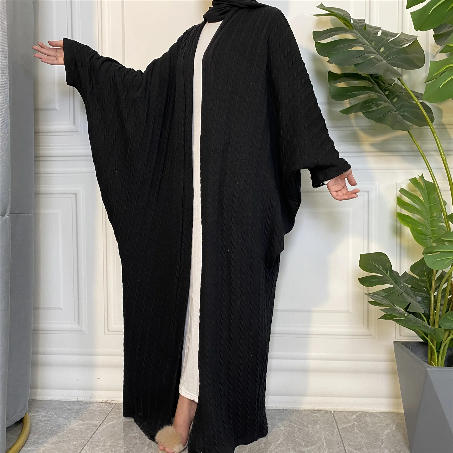 Женский длинный кардиган винтажный свитер в Корейском стиле хиджаб