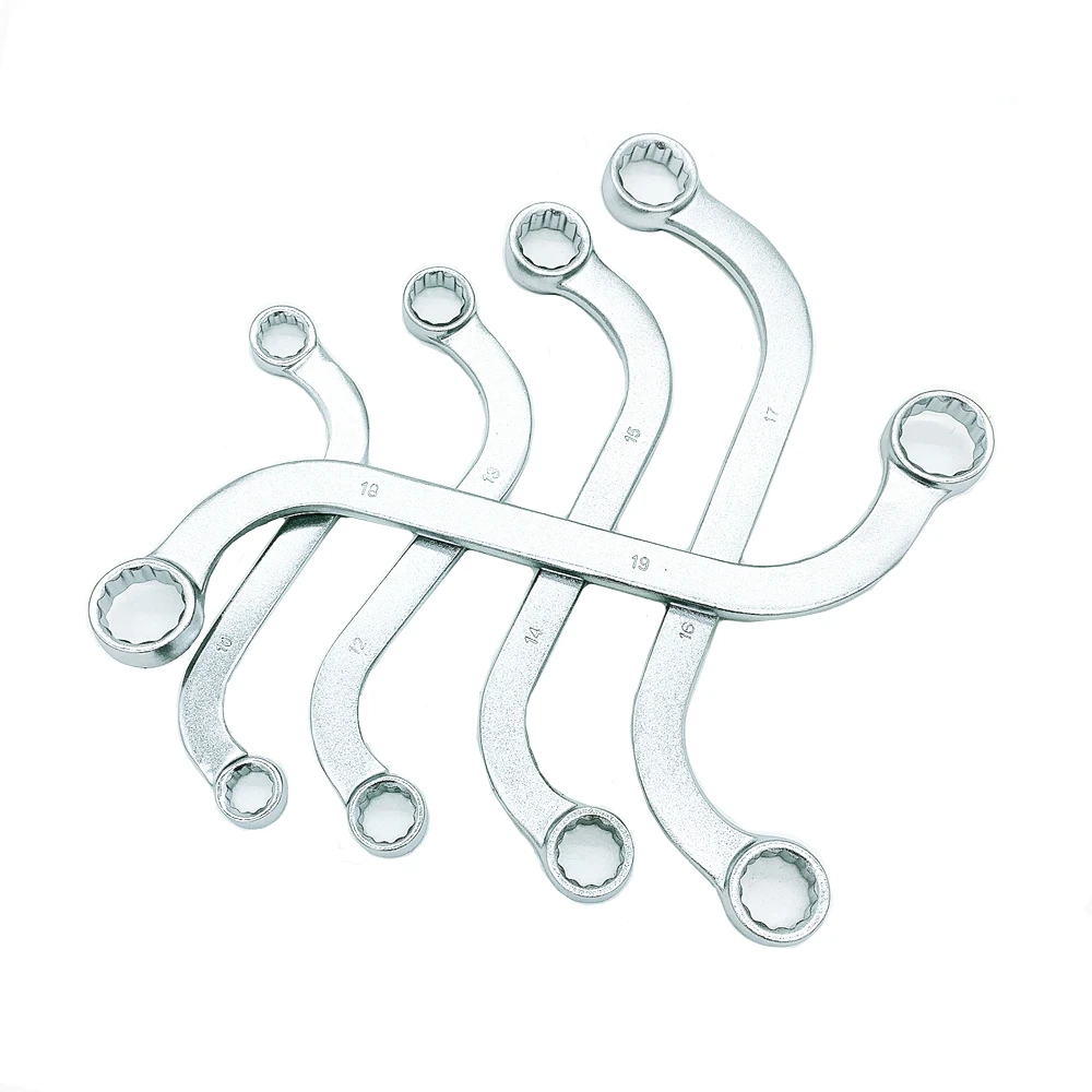 

5pcs S Type Double Ended Ring Spanner Wrench Set 10-19mm