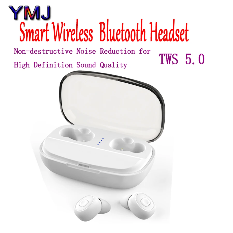 Беспроводные наушники YMJ TWS Bluetooth мини водонепроницаемые для всех телефонов