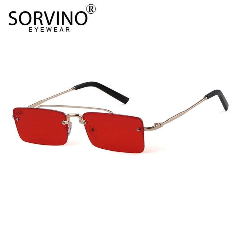 Женские квадратные солнцезащитные очки SORVINO маленькие без оправы модель 2020