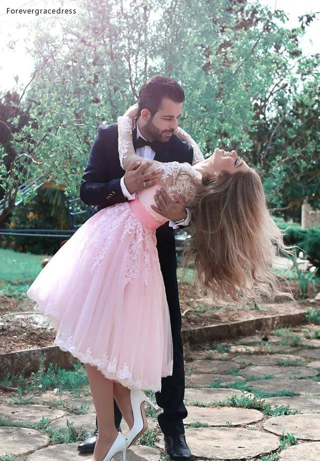 Женское Свадебное Платье До Колена Said Mhamad розовое короткое платье с длинными