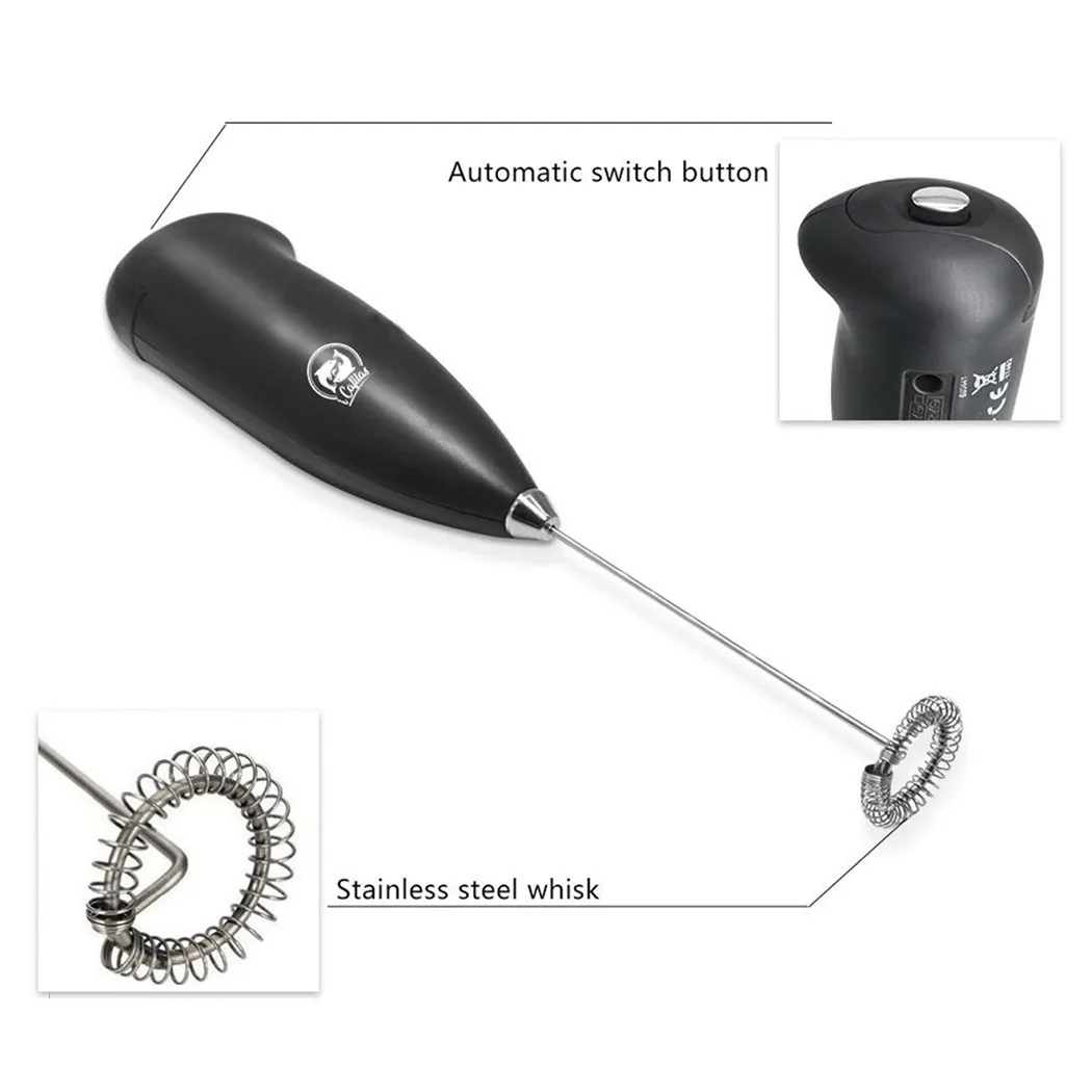 

Milk Frother Handheld Foamer Coffee Maker Egg Beater Chocolate/Cappuccino Stirrer Mini Portable Blend Kitchen Frothy Whisk