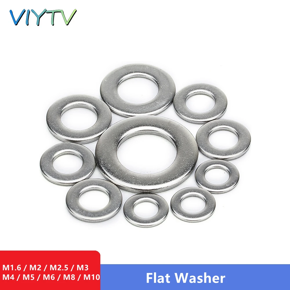 

20PCS Flat Washer M1.6 M2 M2.5 M3 M4 M5 M6 M8 M10 304 Stainless Steel Large Size Oversize Big Wider Plain Gasket Spacer