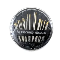high quality hand sewing compact needle with gold tail