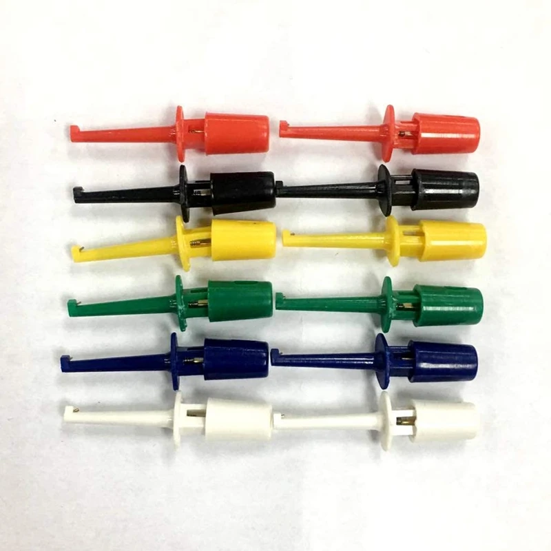 

6-Color 12-Piece Test Probe Hook Mini IC Test Hook Suitable for Multimeter SMT SMD Wire Kit