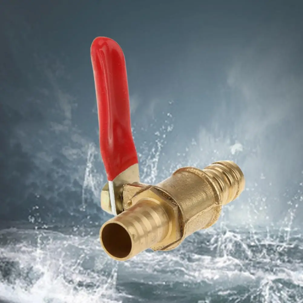 10mm Hose Barb Red Handle Pagoda Brass Water Oil Air Gas Fuel Line Shutoff Ball Valve Pipe Fittings