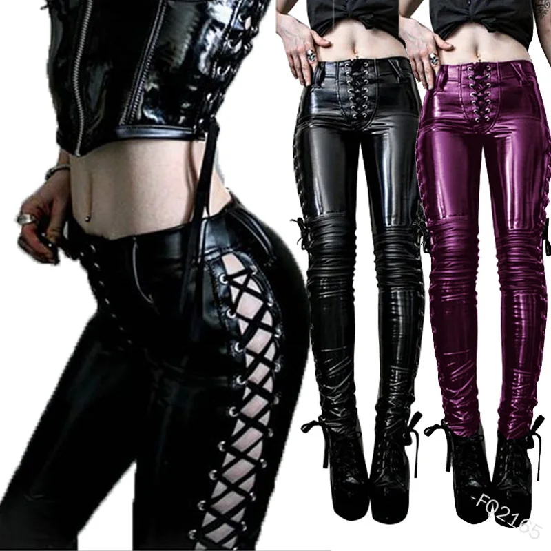 

Punk Rock Gothic Medieval Cosplay Costume Women Vintage Carnival Party Viking Knight Steampunk Cross Bandage Belt Tight Pants