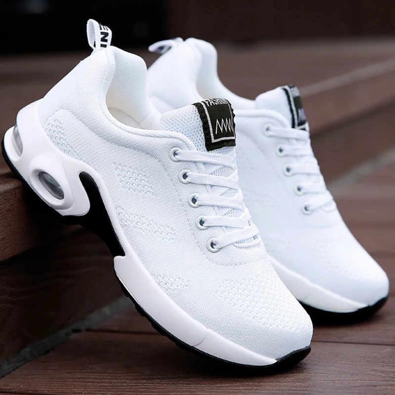 

Women Air Cushion Sneakers Breathable Running Shoes Men Women Outdoor Fitness Sports Shoes Female Lace-up Casual Shoes