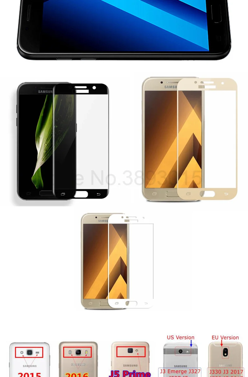 9D Защитное стекло для samsung Galaxy A5 A7 A3 закаленное стекло для samsung J7 J5 J3 Защитная пленка для экрана