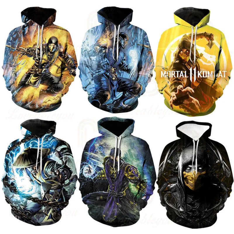 

2020 Mortal Kombat Kids Game Hoodie Anime 3D Printed Sweatshirt Women/Men Long Sleeve Hooded Streetwear Clothes Customs