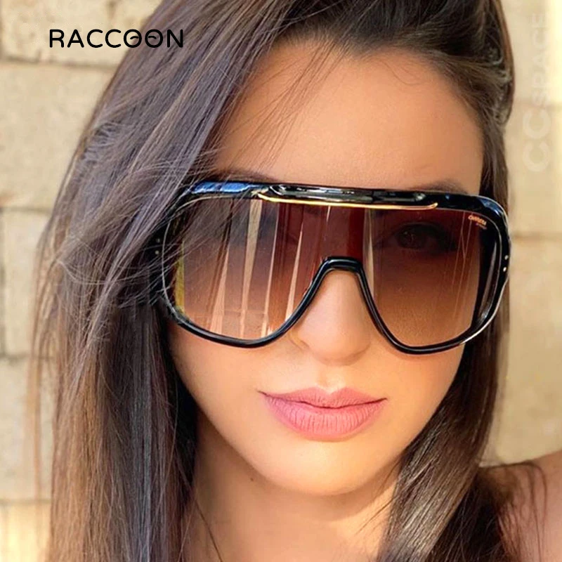 

2021 Fashion Cool Oversized Shield Mask Style Polarized Sunglasses Women Sunshade Shadow Brand Design Goggle Men Sun Glasses Uv