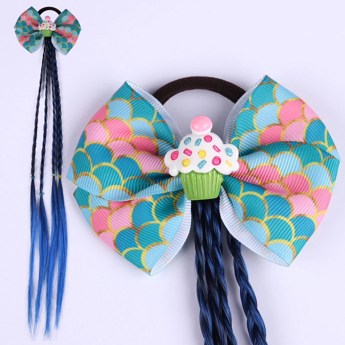 mermaid bow3 1 шт. Женская эластичная лента для волос твист парик повязка на голову богемный Плетеный головной убор детский бант зажим для волос головной убор - Цвет: mermaid bow3