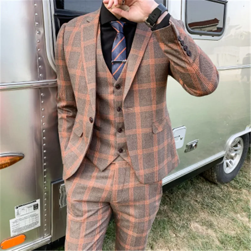 Костюмы для папы и сына мужской костюм жилет со штанами классические костюмы в