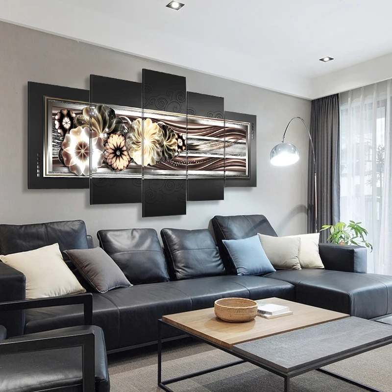 Модульные картины на холсте постеры с HD печатью современные настенные цветами