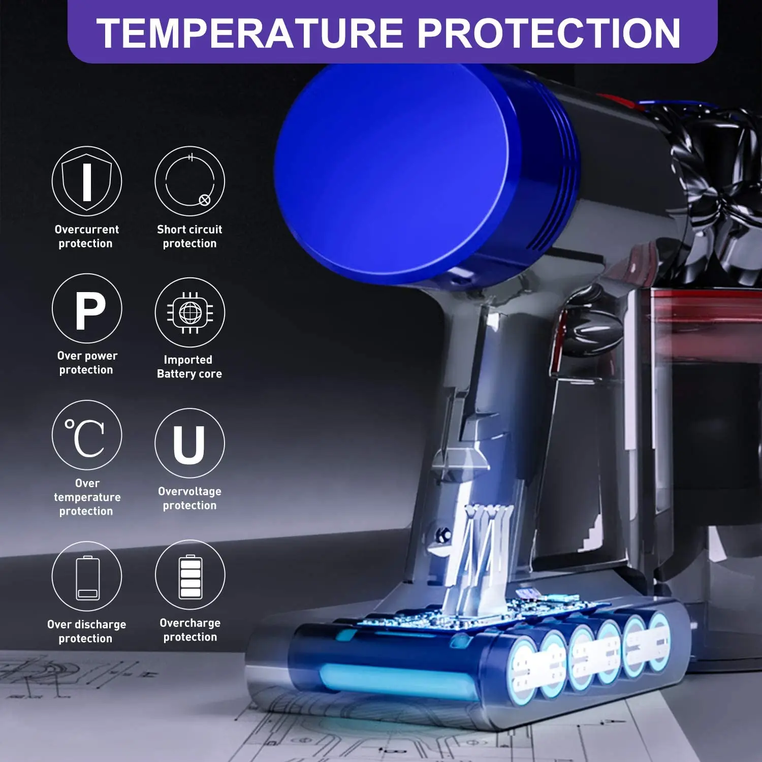 Батарейка для пылесоса Dyson V10 25 2 в 6000 мАч |