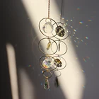 Хрустальная подвеска в виде колокольчика, металлическое кольцо, луна, радуга, создание солнца, подвесные кристаллы для окон, шторы, домашний декор, подарки