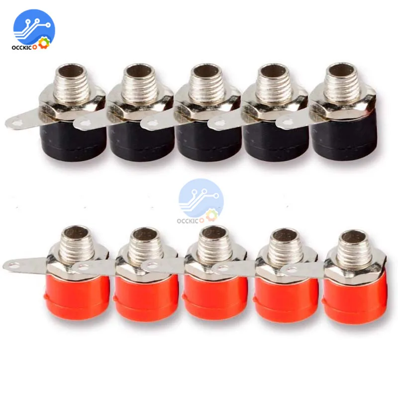 Клемма с усилителем разъем типа банан 4 мм 5 шт. красный + черный JS 910B|block block|block