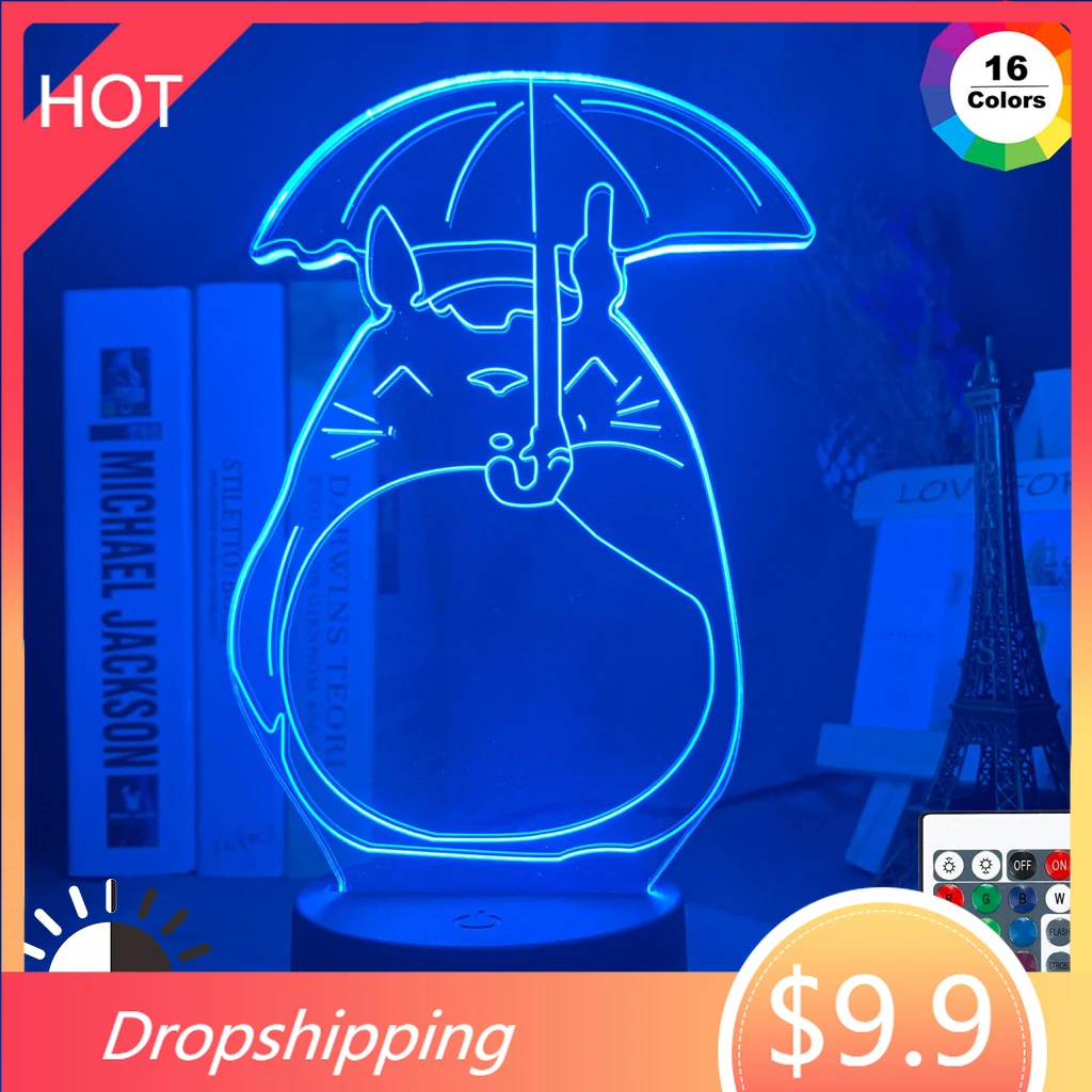 Зонт в стиле японского аниме Мой сосед Тоторо светодиодный ночсветильник для