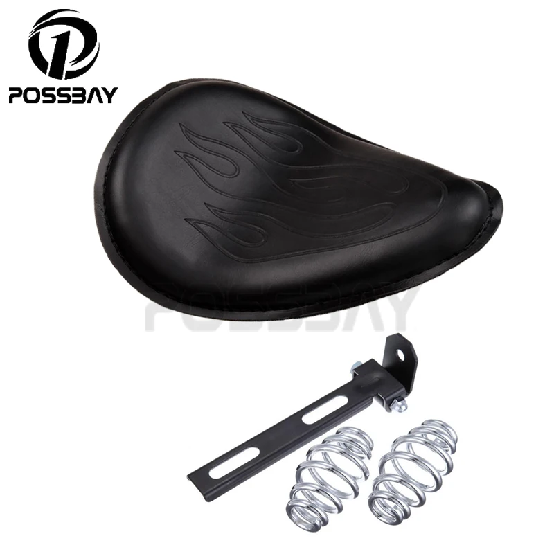Posbay Кронштейн сиденья мотоцикла пружины пламя Кафе Racer Seat Selle ATV для Harley Honda Yamaha