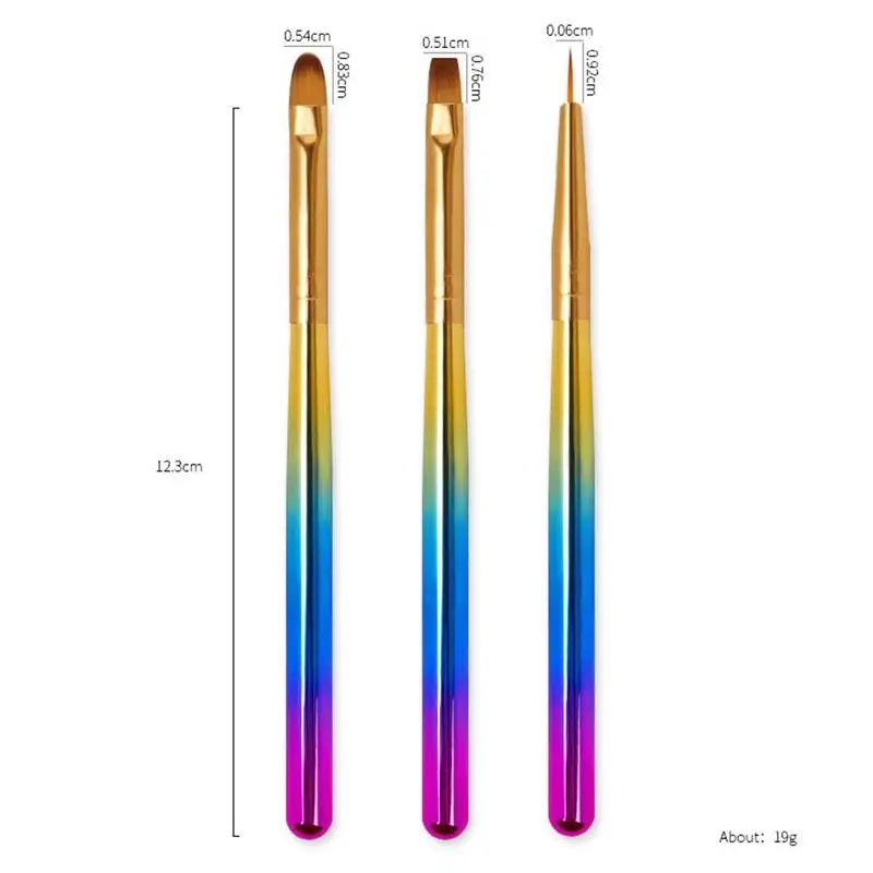 

3pcs/set Professional Nail Art brush New Style Paint Paint Dotting Detailing Brushes For Manicure Smudge Nails Pen Pen Tool A3O8