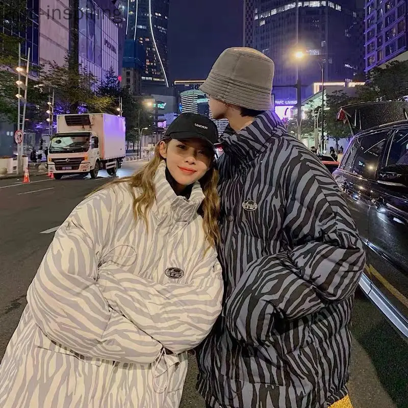 

Пуховик унисекс Awe-inspirinng, зимняя утепленная стеганая куртка с принтом зебры, 2021