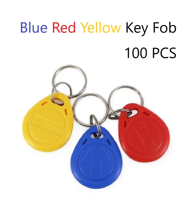 Ключ RFID 125 кГц 3 цвета синий красный желтый 100 шт./лот Бесконтактный идентификатор